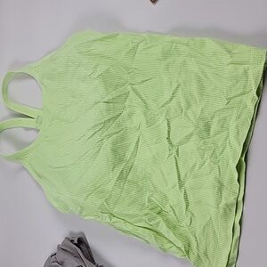 Lime green yellow Lululemon ribbed tank workout 12 top